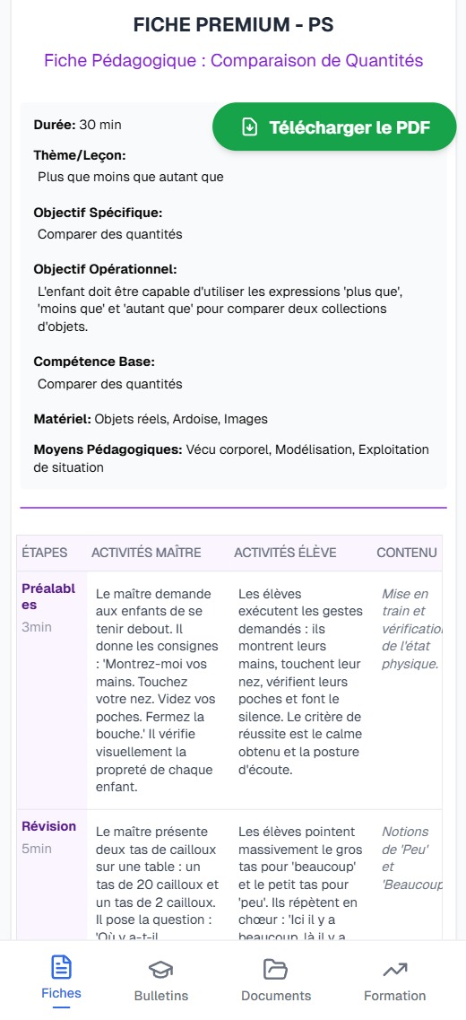 Fiche APC prête pour inspection